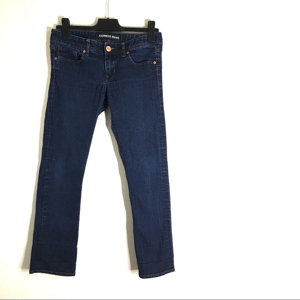 Express Jeans Cropped Skinny Stella Low Rise Jeans